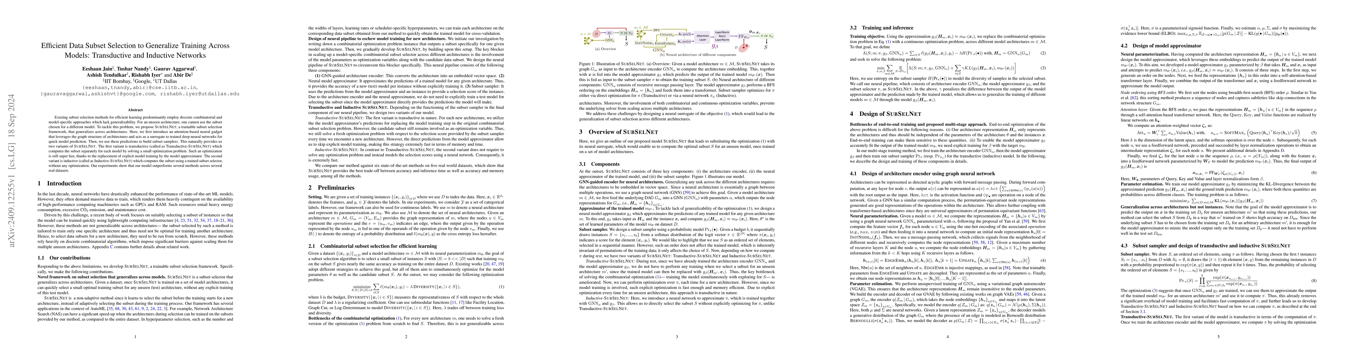 Thumbnail for Efficient Data Subset Selection to Generalize Training Across Models:
  Transductive and Inductive Networks