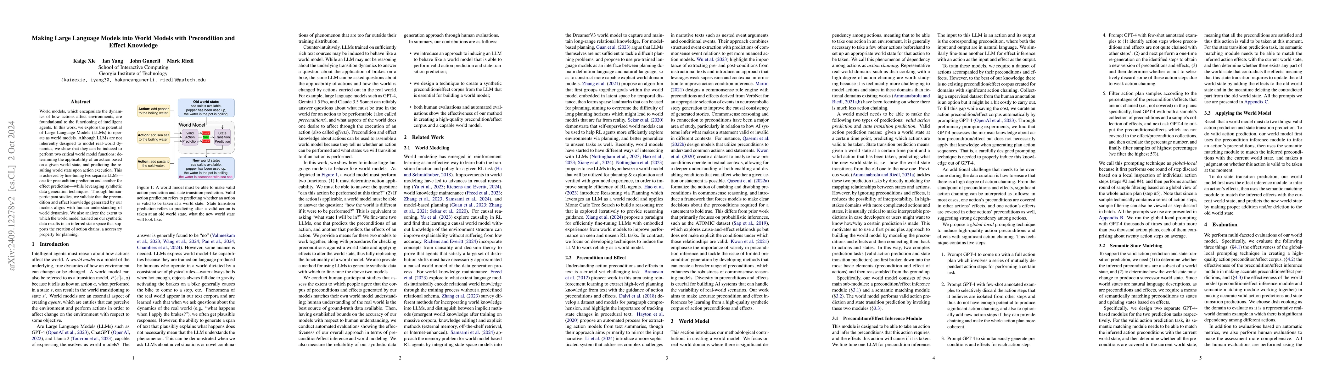 Thumbnail for Making Large Language Models into World Models with Precondition and
  Effect Knowledge