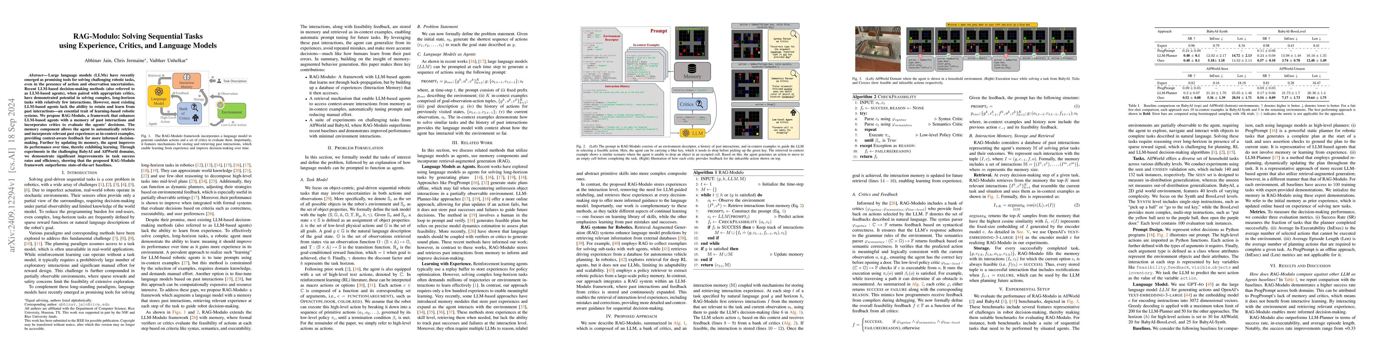 Thumbnail for RAG-Modulo: Solving Sequential Tasks using Experience, Critics, and
  Language Models