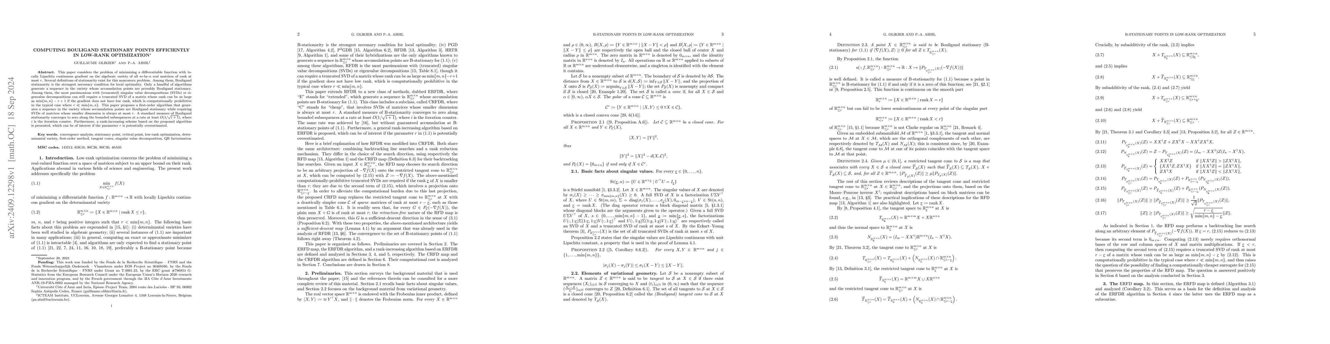 Thumbnail for Computing Bouligand stationary points efficiently in low-rank
  optimization