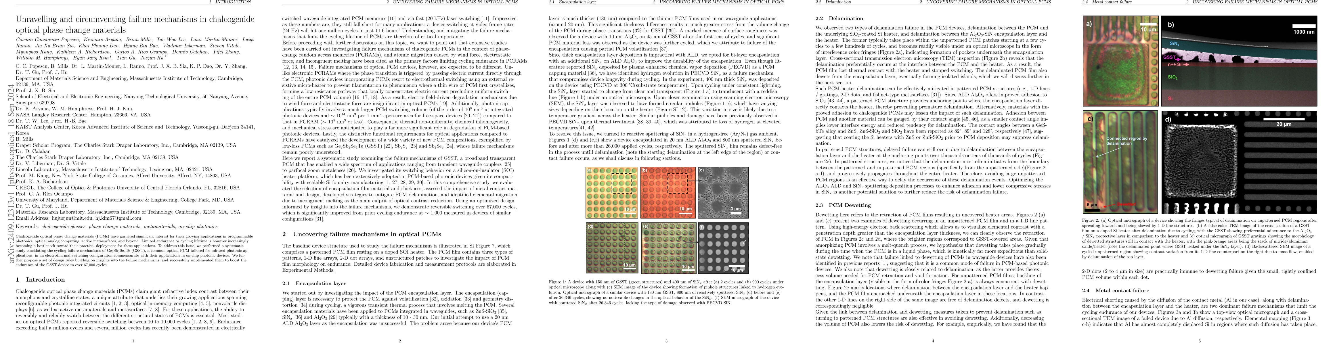 Thumbnail for Unravelling and circumventing failure mechanisms in chalcogenide optical
  phase change materials