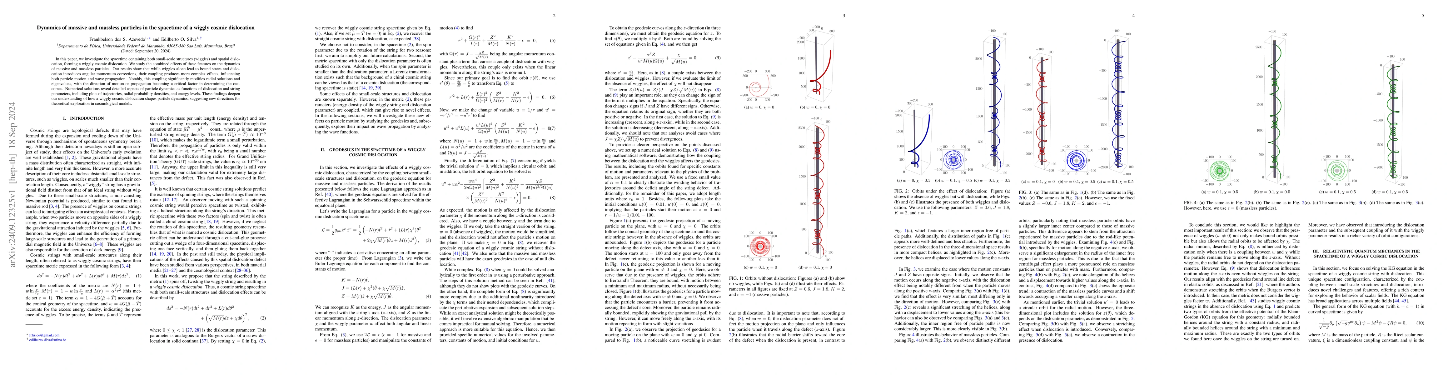 Thumbnail for Dynamics of massive and massless particles in the spacetime of a wiggly
  cosmic dislocation