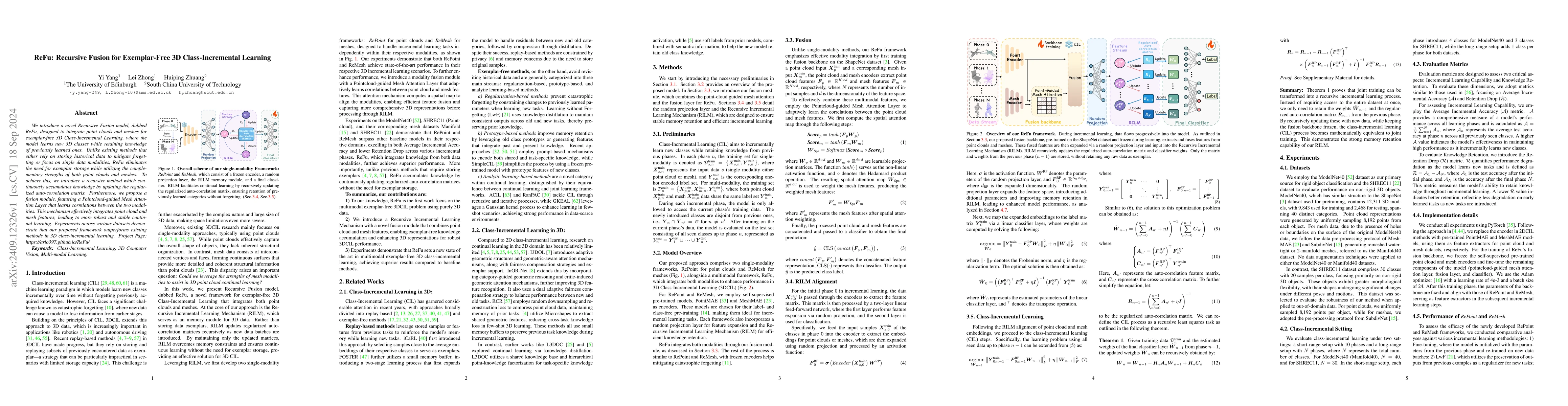Thumbnail for ReFu: Recursive Fusion for Exemplar-Free 3D Class-Incremental Learning