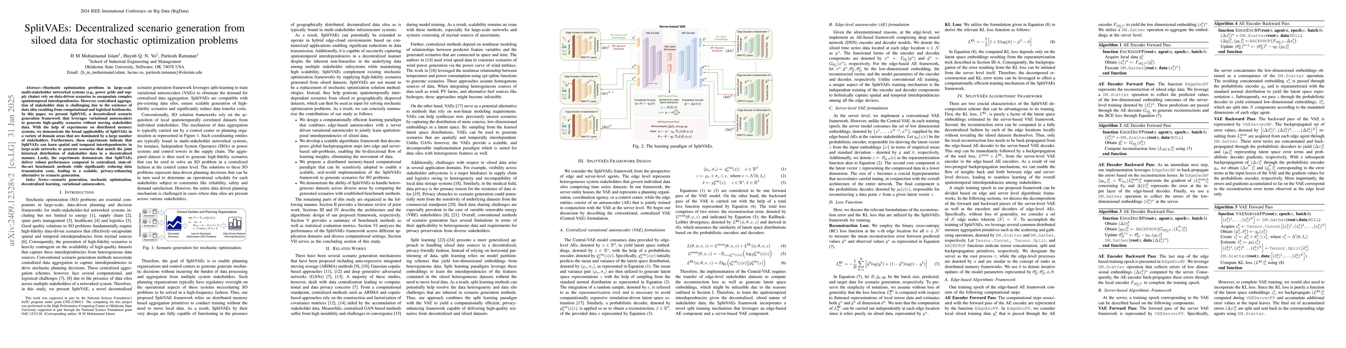 Thumbnail for SplitVAEs: Decentralized scenario generation from siloed data for
  stochastic optimization problems