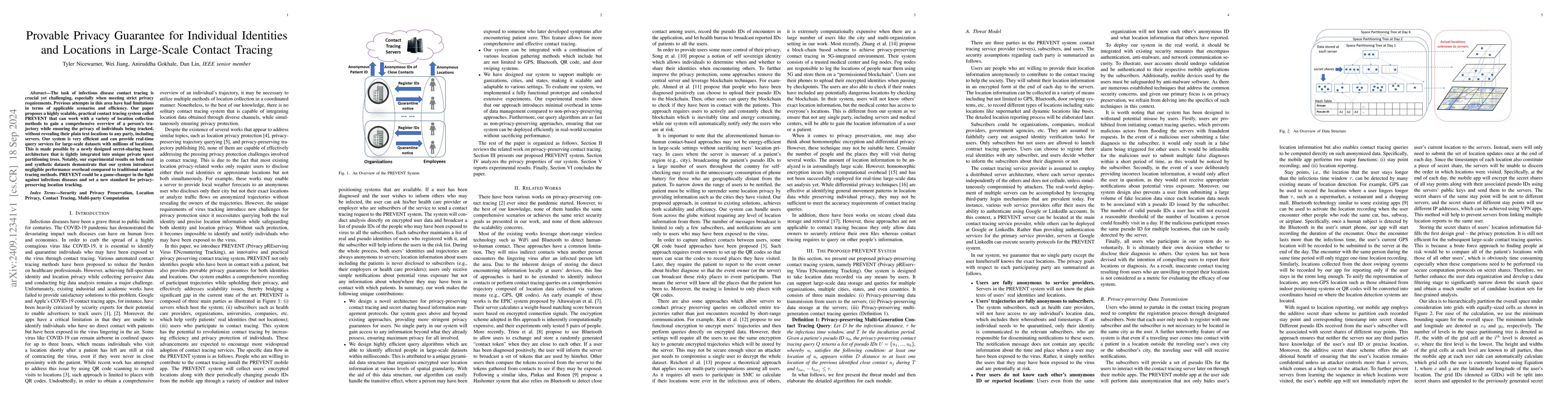 Thumbnail for Provable Privacy Guarantee for Individual Identities and Locations in
  Large-Scale Contact Tracing