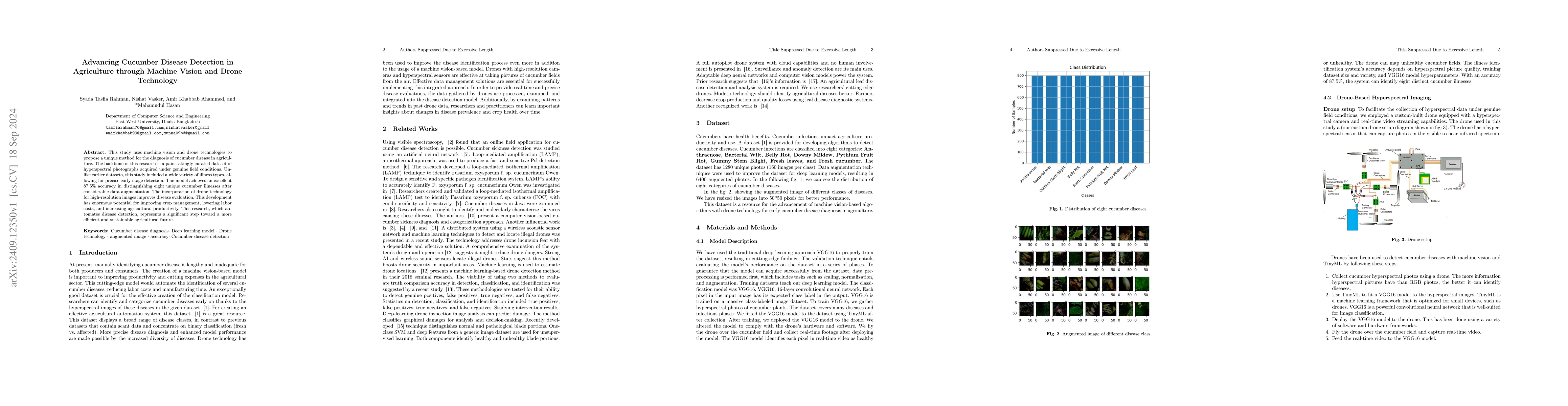 Thumbnail for Advancing Cucumber Disease Detection in Agriculture through Machine
  Vision and Drone Technology