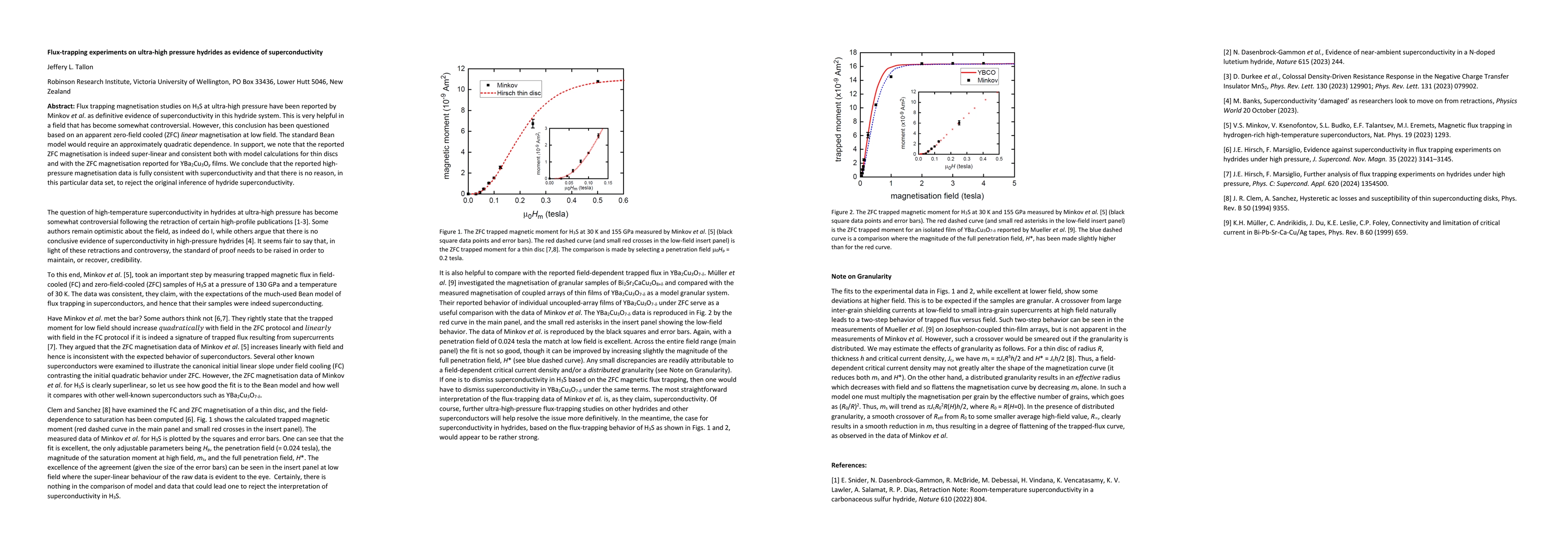 Thumbnail for Flux-trapping experiments on ultra-high pressure hydrides as evidence of
  superconductivity