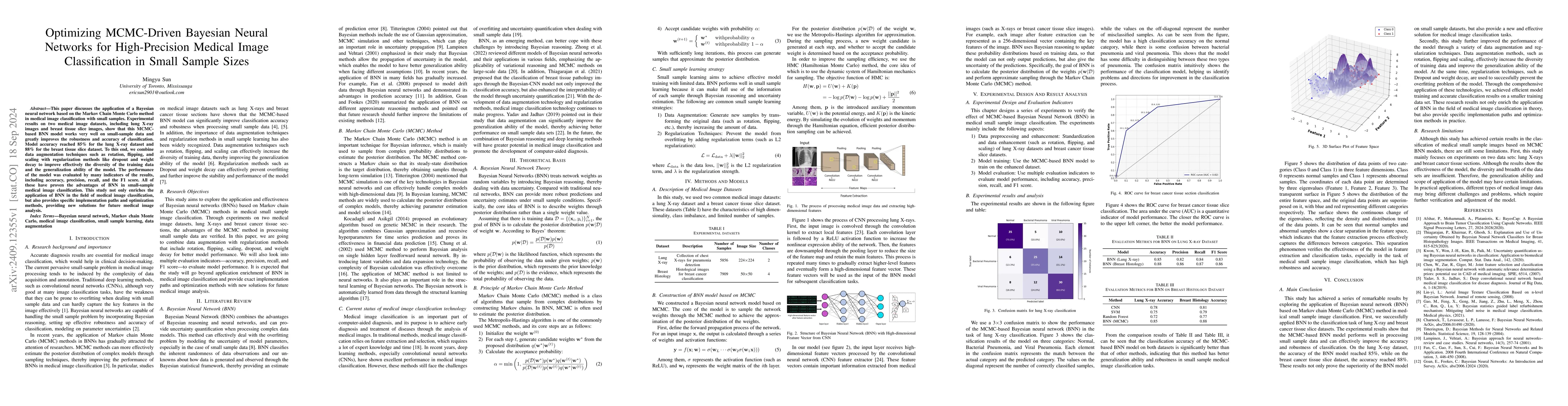 Thumbnail for Optimizing MCMC-Driven Bayesian Neural Networks for High-Precision
  Medical Image Classification in Small Sample Sizes