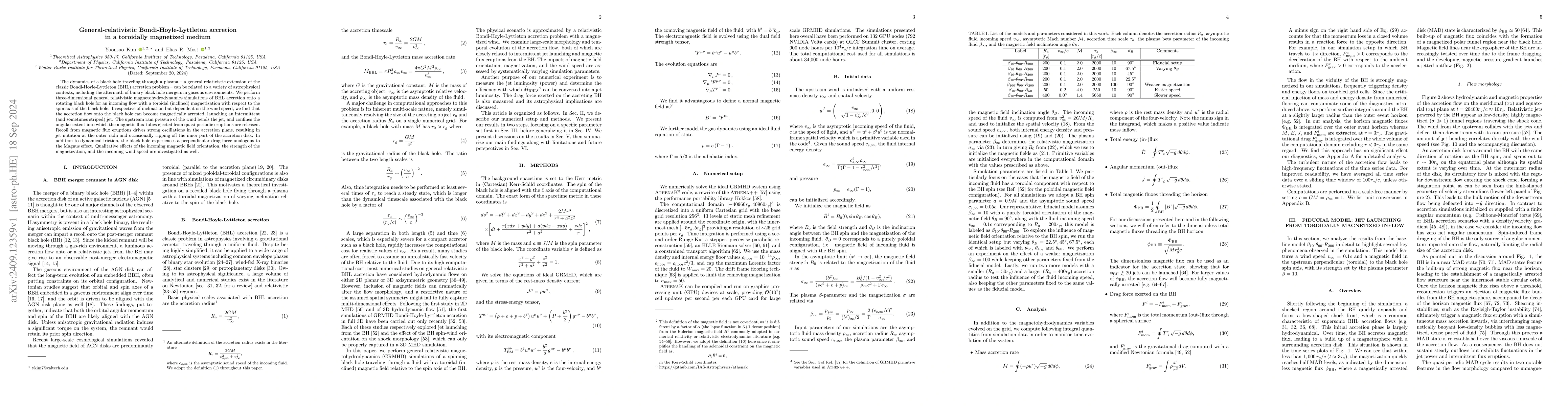 Thumbnail for General-relativistic Bondi-Hoyle-Lyttleton accretion in a toroidally
  magnetized medium