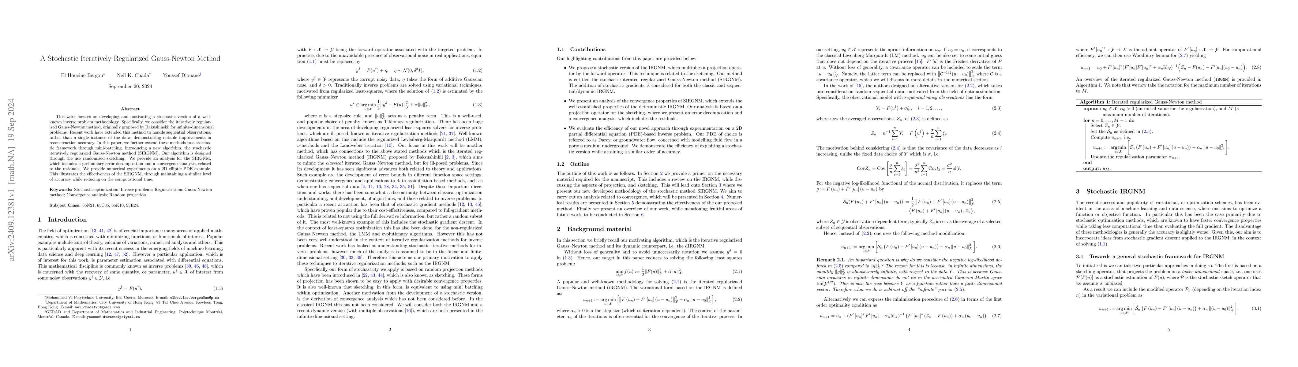 Thumbnail for A Stochastic Iteratively Regularized Gauss-Newton Method