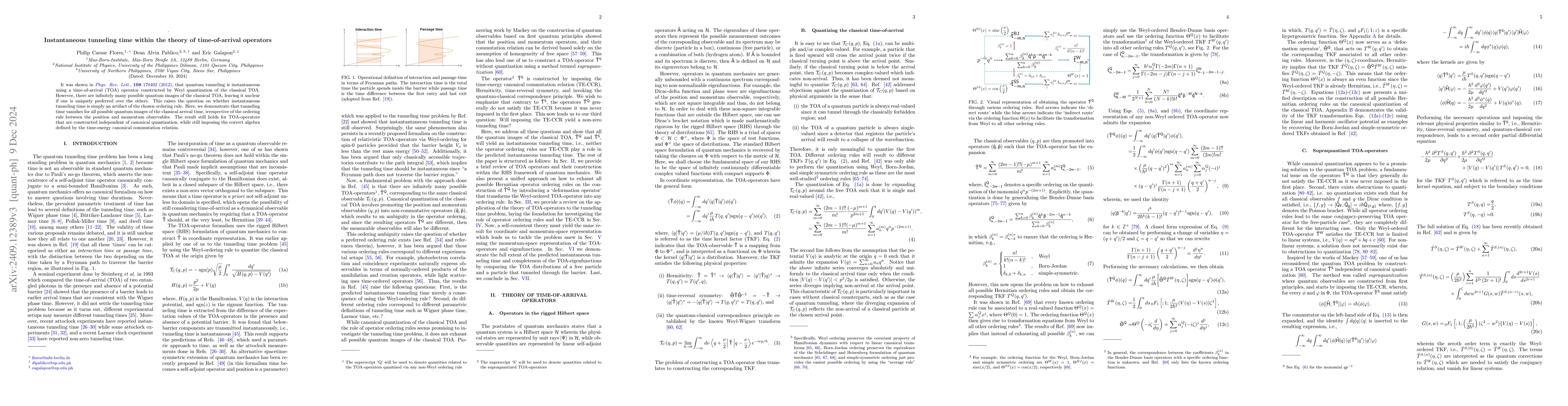 Thumbnail for Instantaneous tunneling time within the theory of time-of-arrival
  operators
