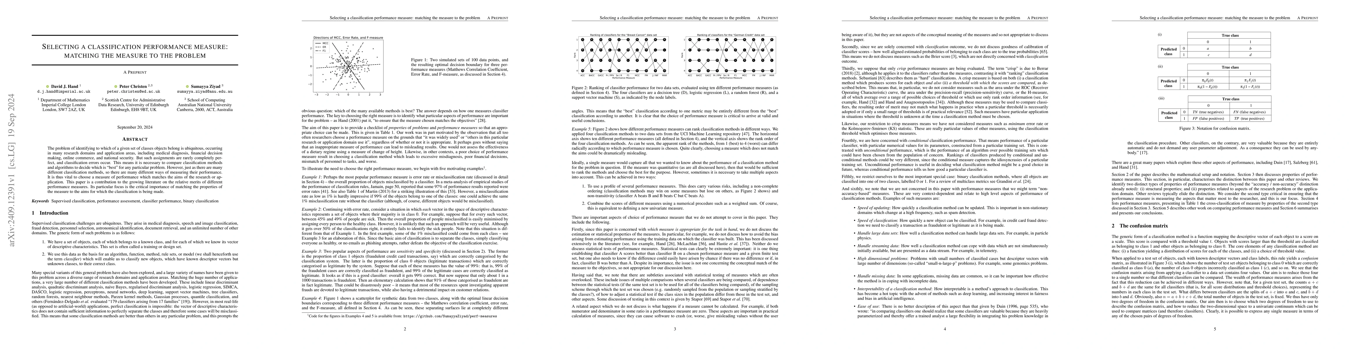 Thumbnail for Selecting a classification performance measure: matching the measure to
  the problem
