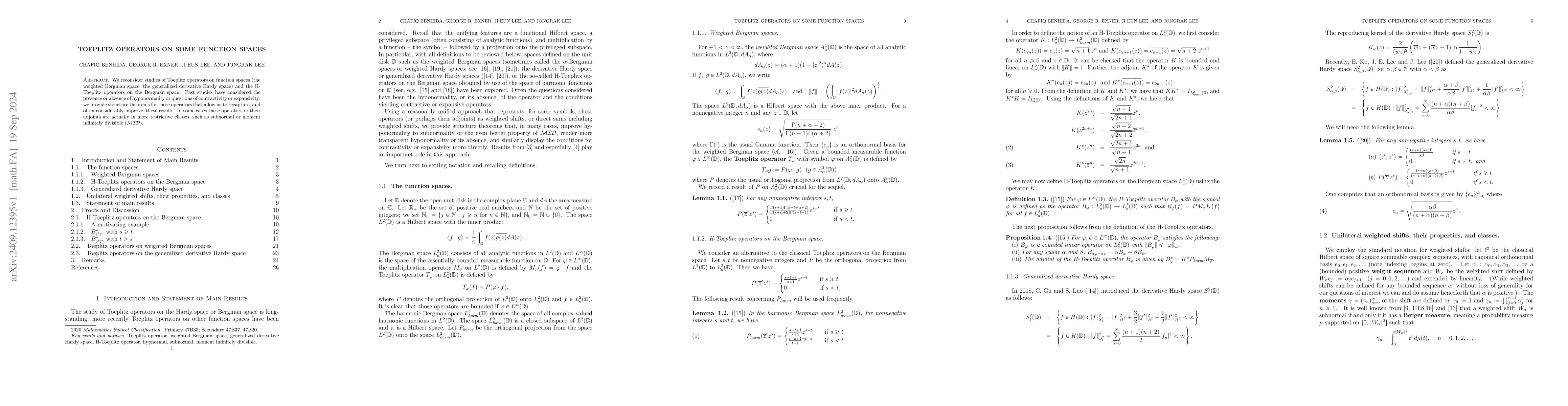 Thumbnail for Toeplitz operators on some function spaces