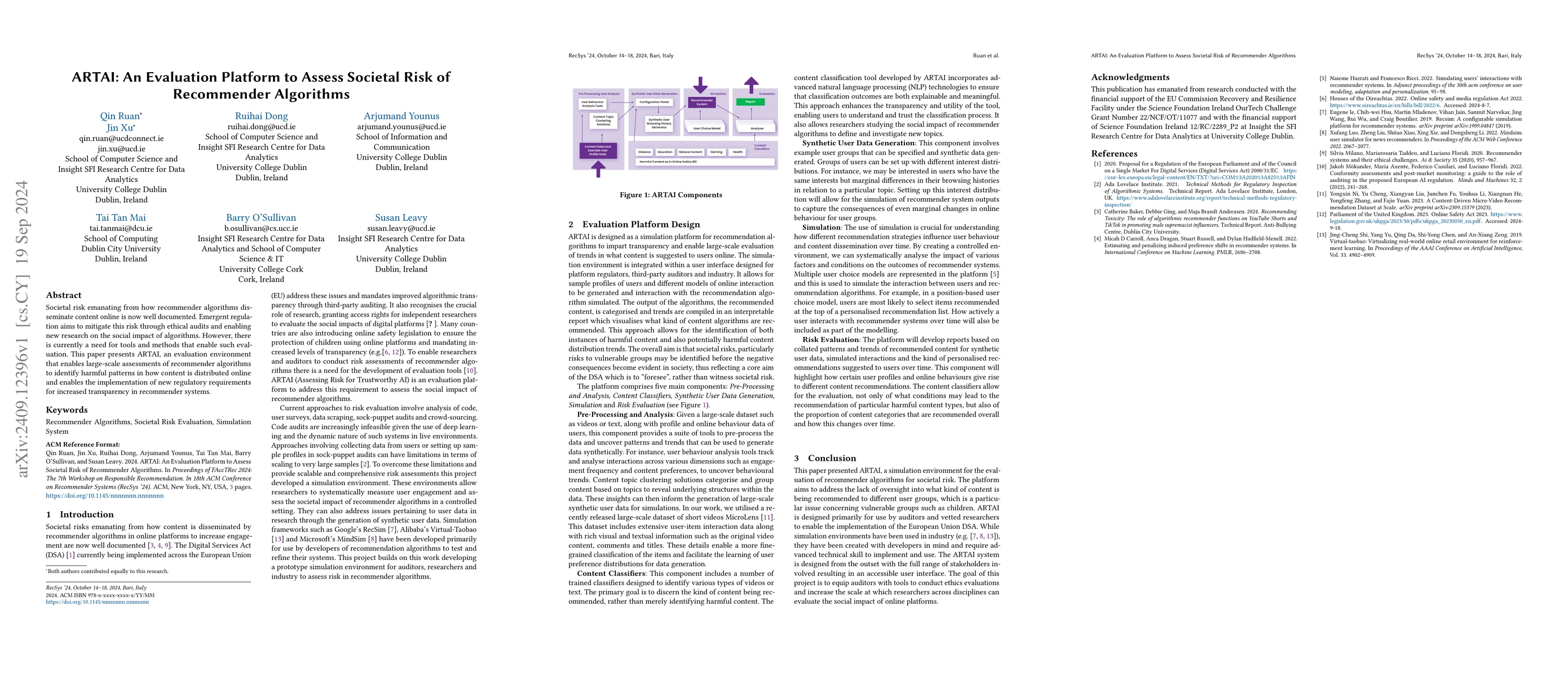 Thumbnail for ARTAI: An Evaluation Platform to Assess Societal Risk of Recommender
  Algorithms