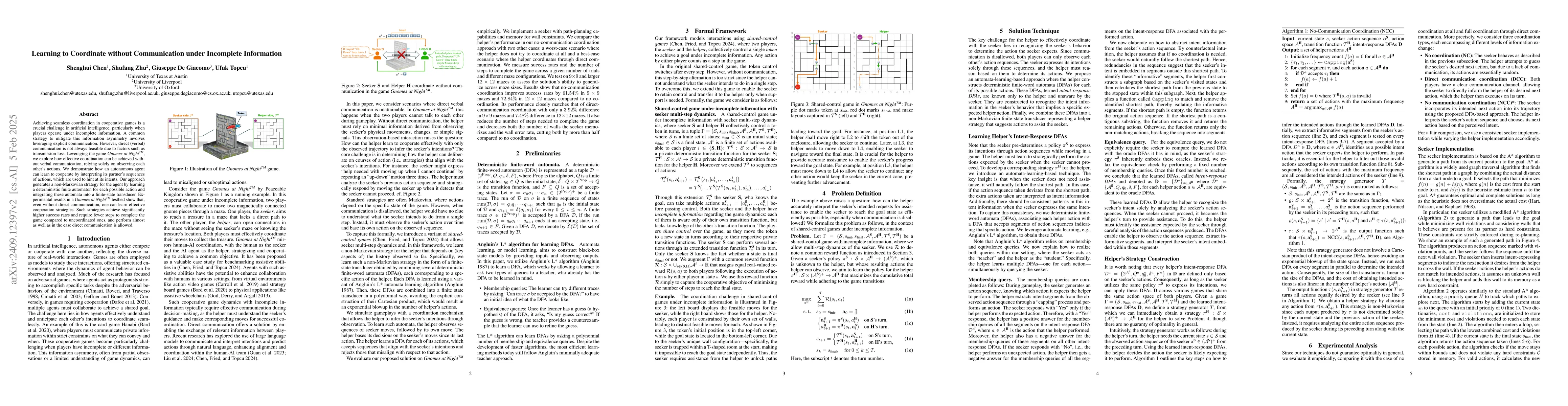 Thumbnail for Learning to Coordinate without Communication under Incomplete
  Information