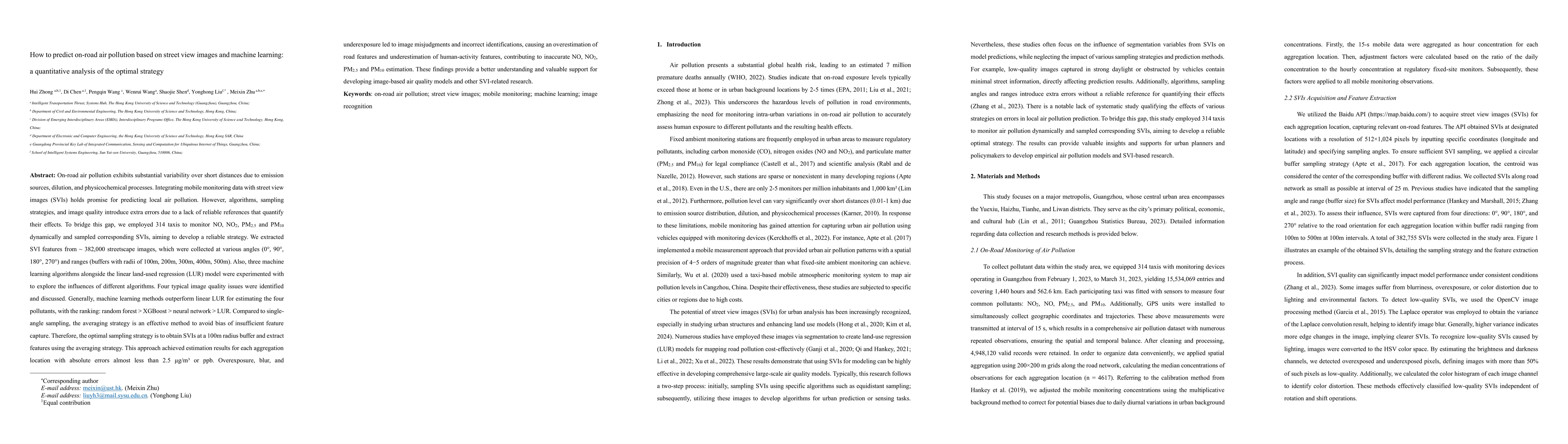 Thumbnail for How to predict on-road air pollution based on street view images and
  machine learning: a quantitative analysis of the optimal strategy