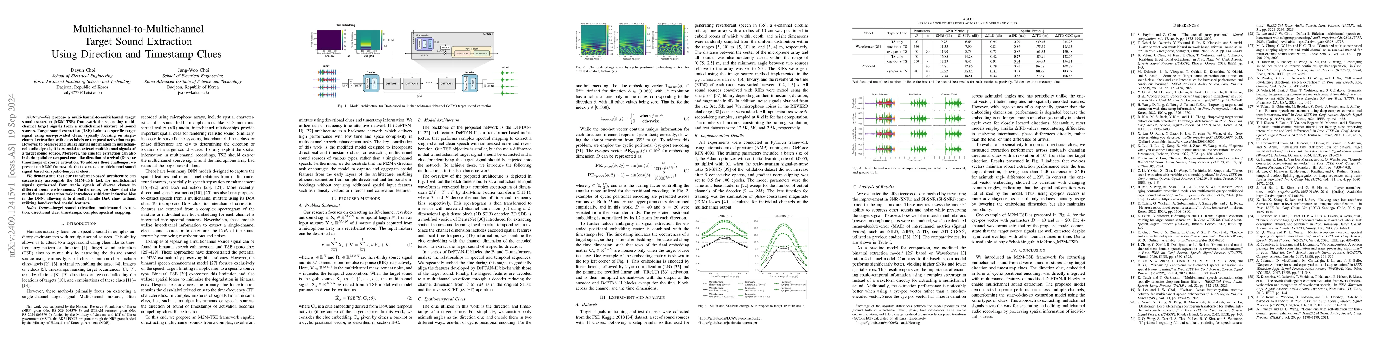 Thumbnail for Multichannel-to-Multichannel Target Sound Extraction Using Direction and
  Timestamp Clues