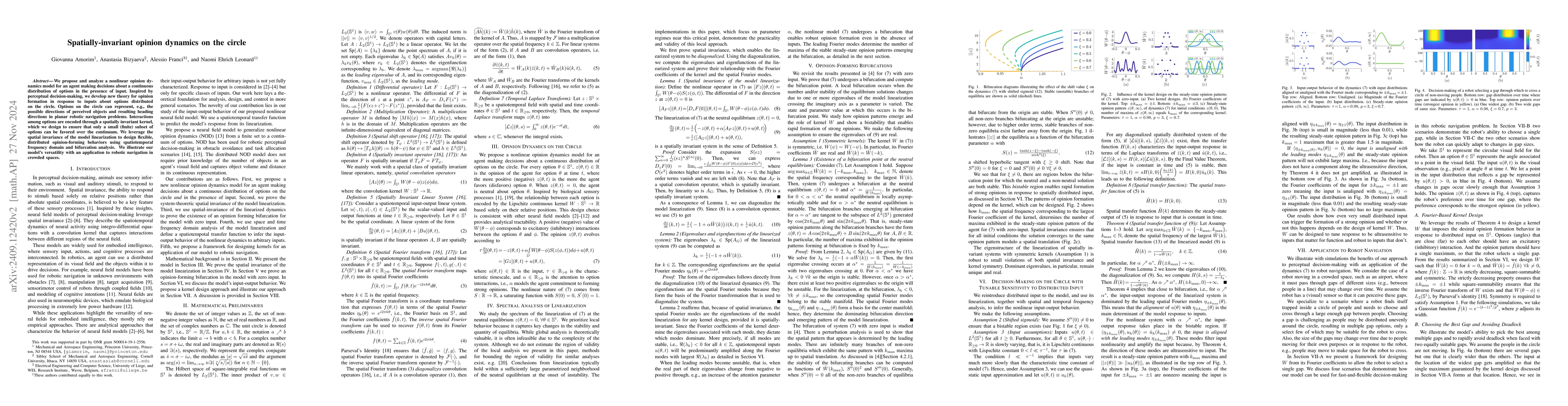 Thumbnail for Spatially-invariant opinion dynamics on the circle