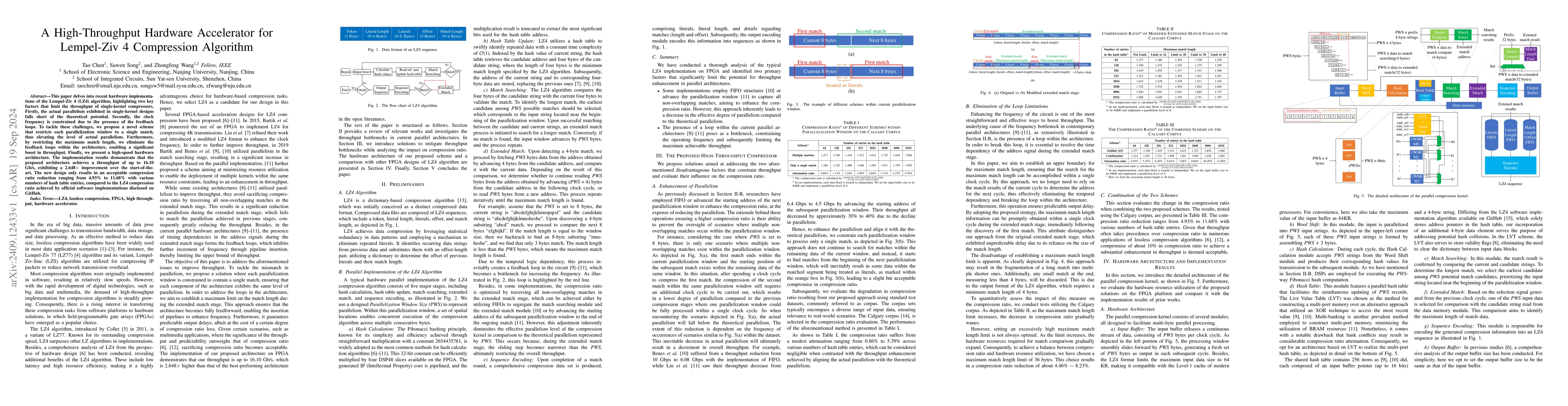 Thumbnail for A High-Throughput Hardware Accelerator for Lempel-Ziv 4 Compression
  Algorithm