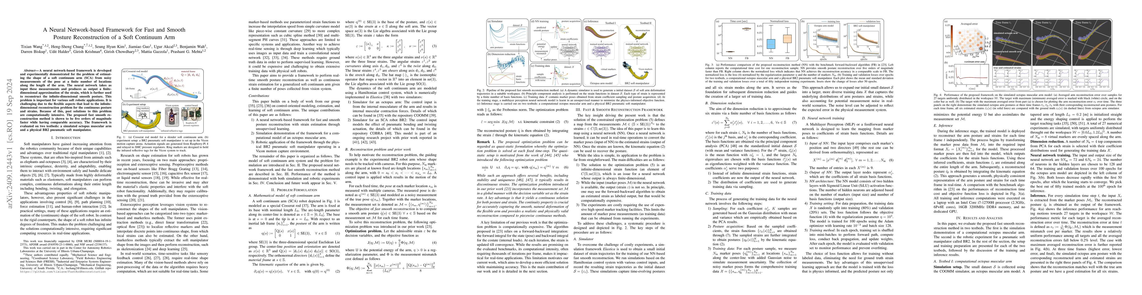 Thumbnail for A Neural Network-based Framework for Fast and Smooth Posture
  Reconstruction of a Soft Continuum Arm