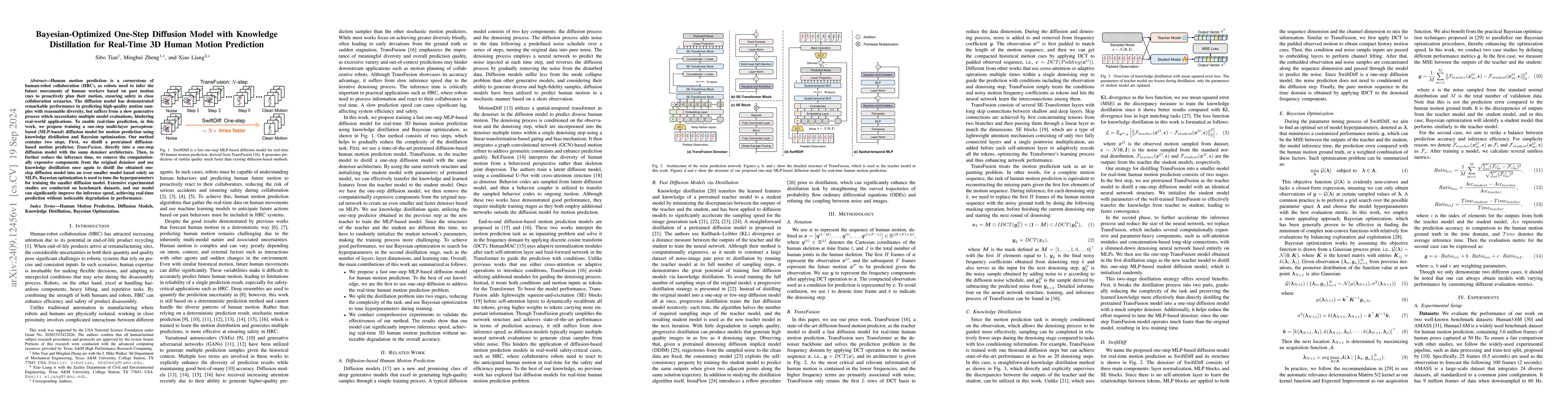 Thumbnail for Bayesian-Optimized One-Step Diffusion Model with Knowledge Distillation
  for Real-Time 3D Human Motion Prediction