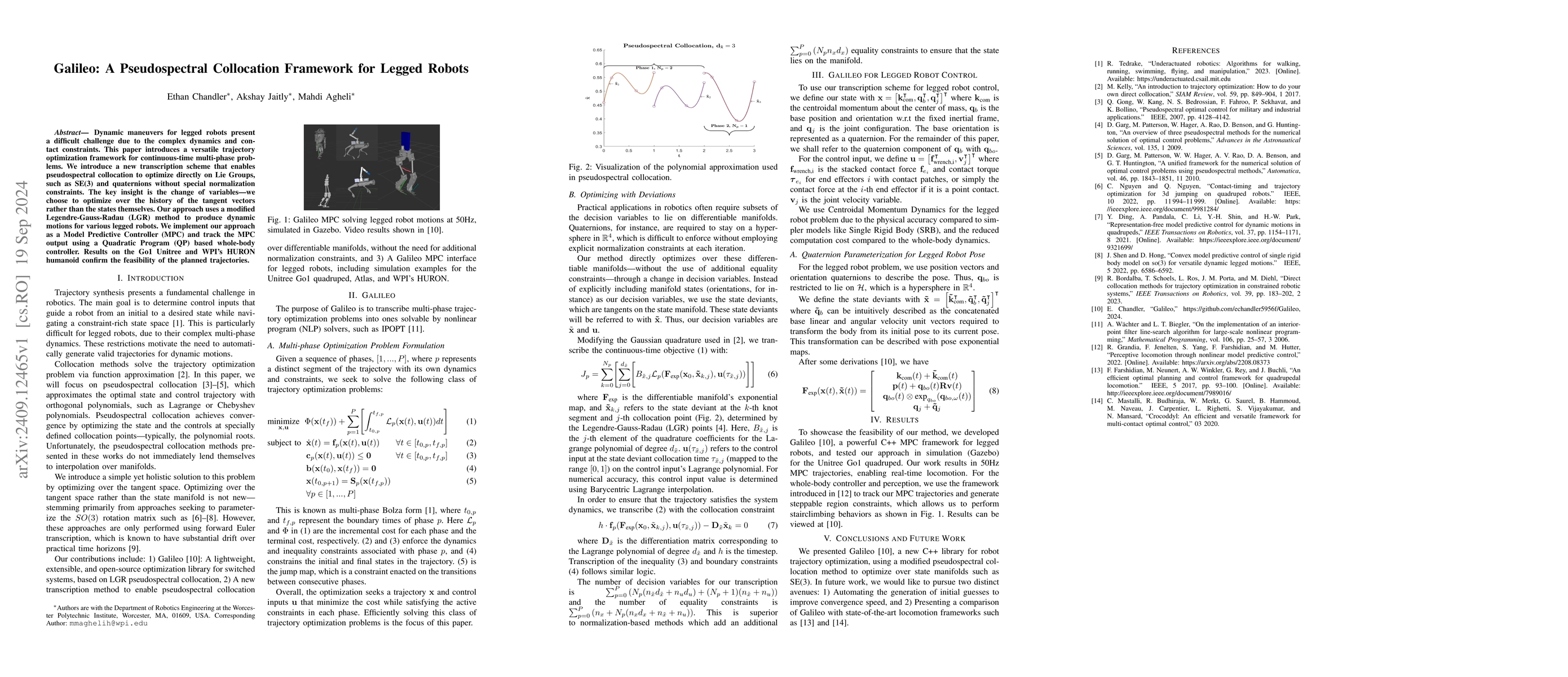 Thumbnail for Galileo: A Pseudospectral Collocation Framework for Legged Robots