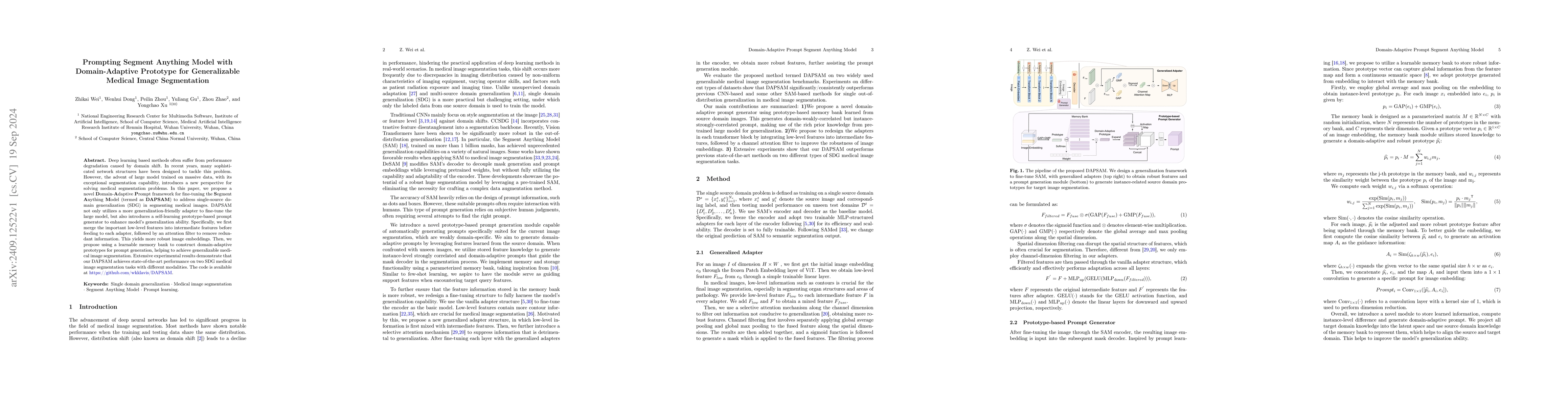 Thumbnail for Prompting Segment Anything Model with Domain-Adaptive Prototype for
  Generalizable Medical Image Segmentation