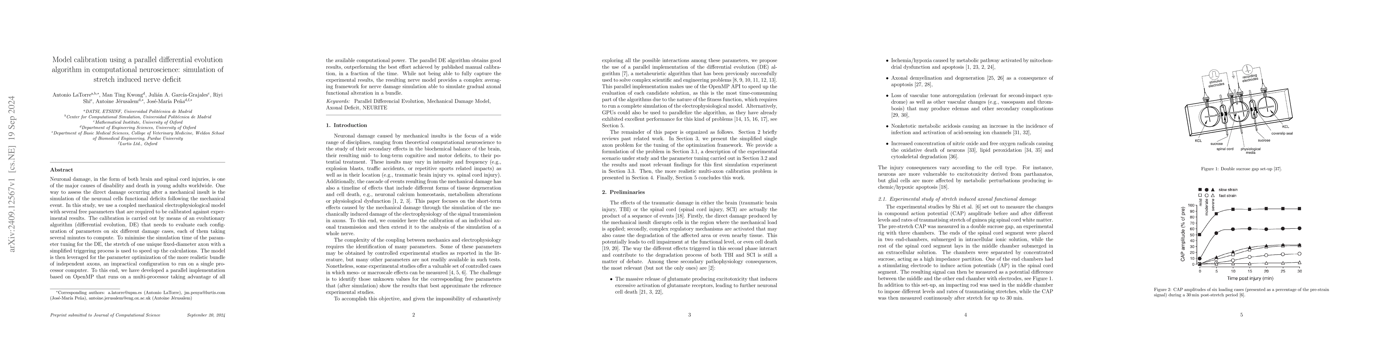 Thumbnail for Model calibration using a parallel differential evolution algorithm in
  computational neuroscience: simulation of stretch induced nerve deficit