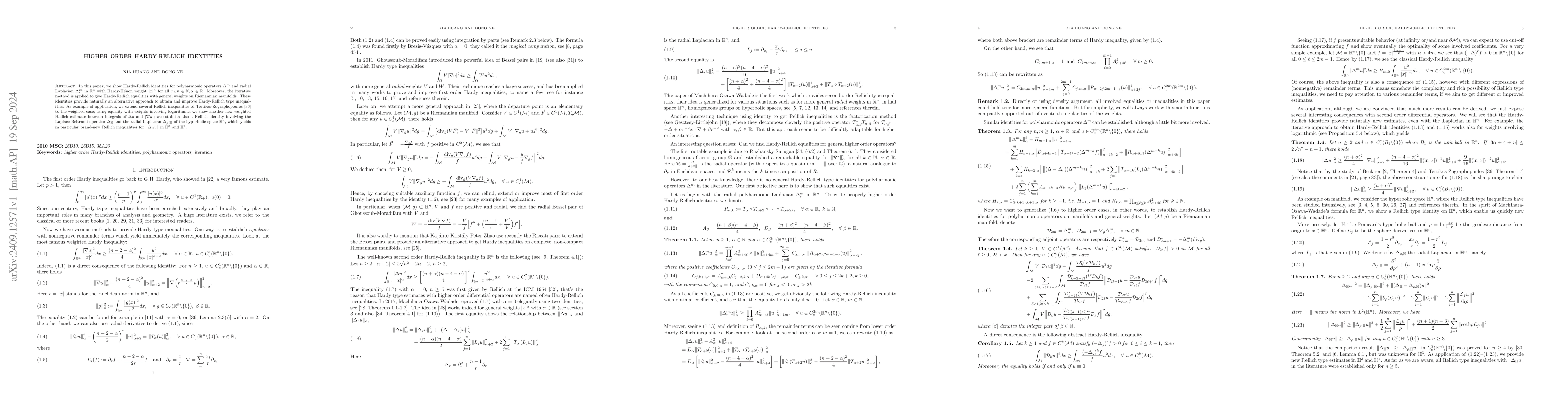 Thumbnail for Higher order Hardy-Rellich identities