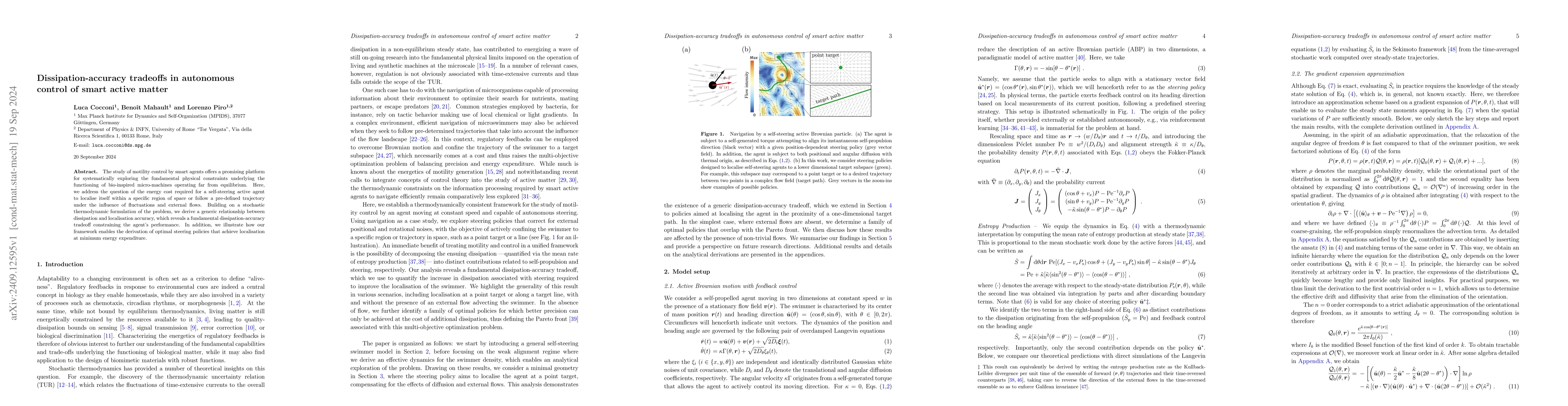 Thumbnail for Dissipation-accuracy tradeoffs in autonomous control of smart active
  matter