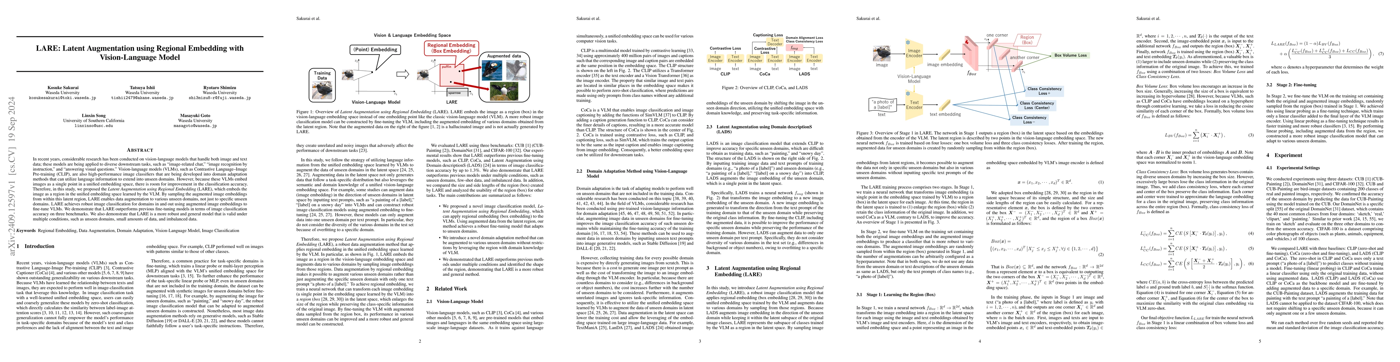 Thumbnail for LARE: Latent Augmentation using Regional Embedding with Vision-Language
  Model