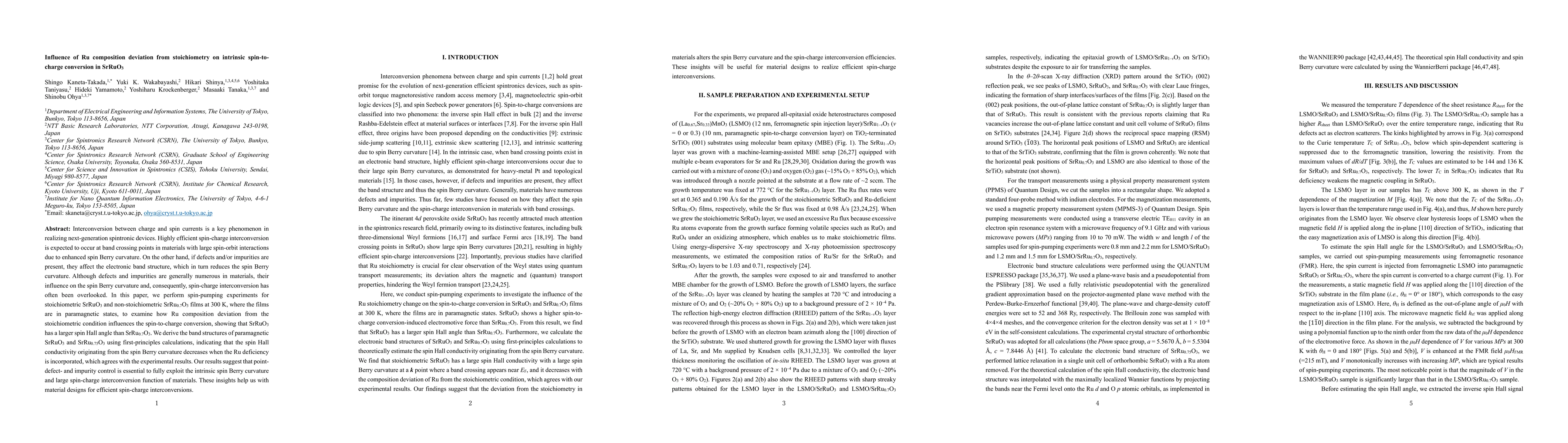 Thumbnail for Influence of Ru composition deviation from stoichiometry on intrinsic
  spin-to-charge conversion in SrRuO3
