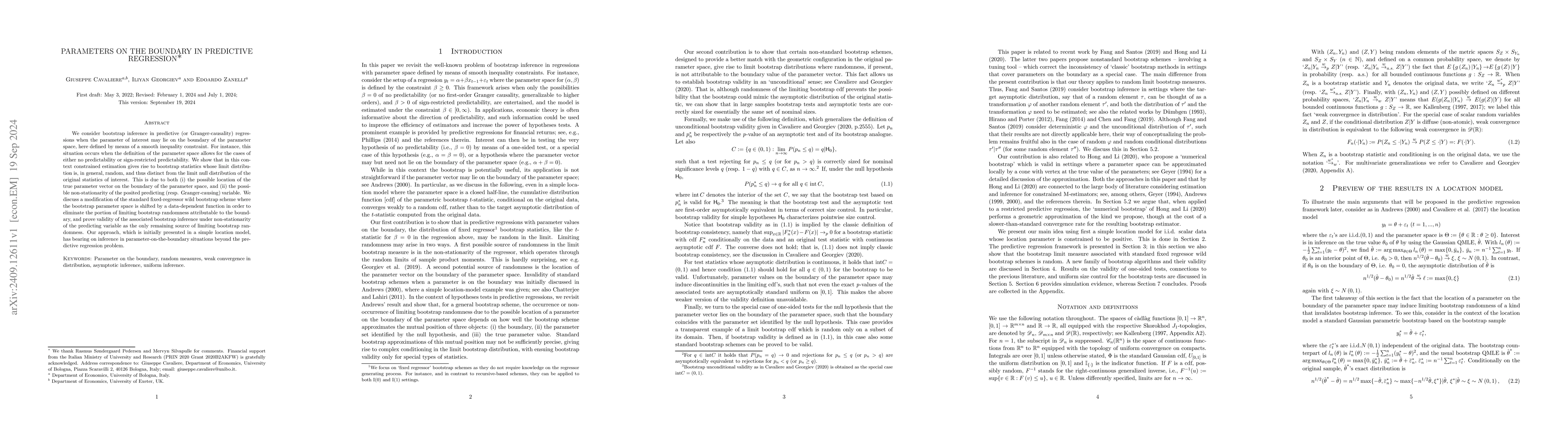 Thumbnail for Parameters on the boundary in predictive regression