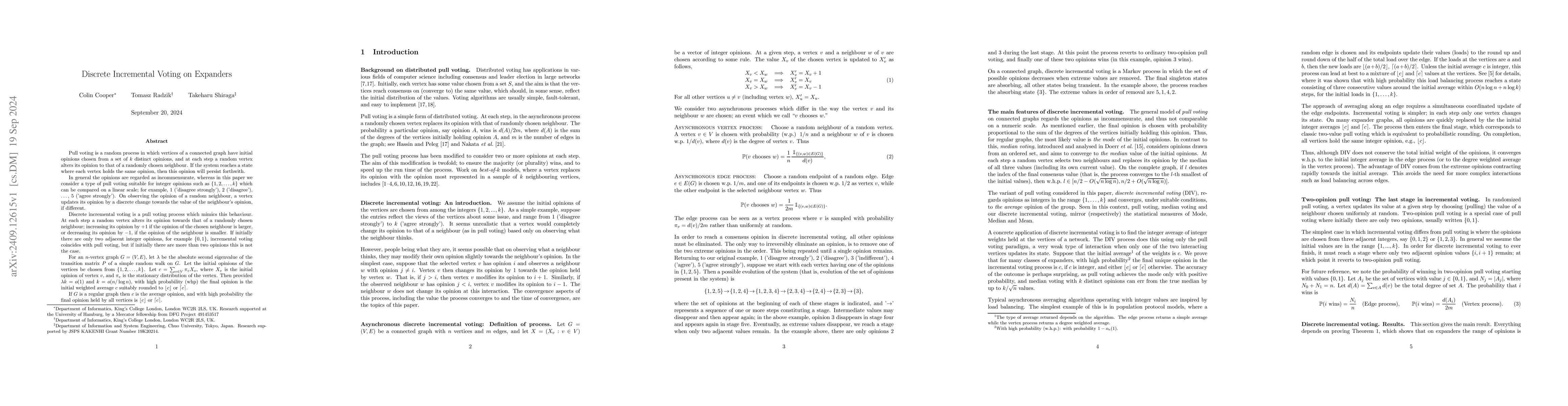 Thumbnail for Discrete Incremental Voting on Expanders