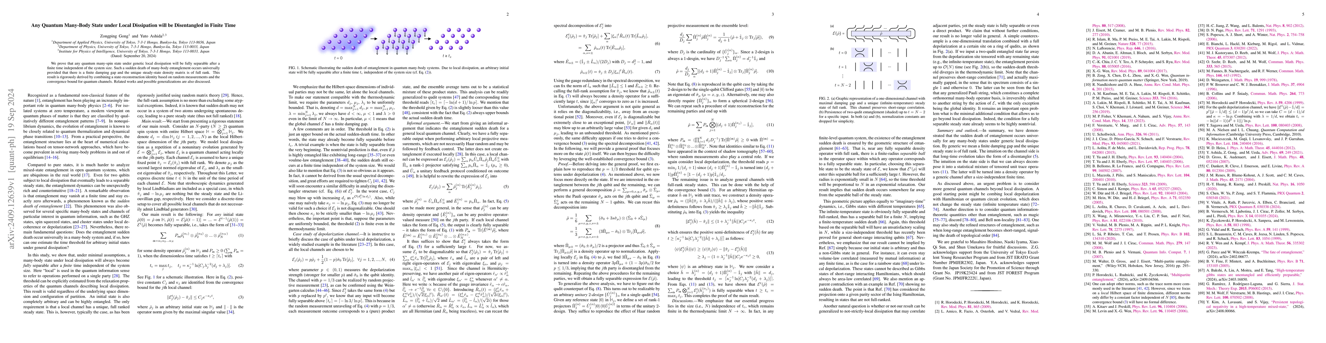 Thumbnail for Any Quantum Many-Body State under Local Dissipation will be Disentangled
  in Finite Time