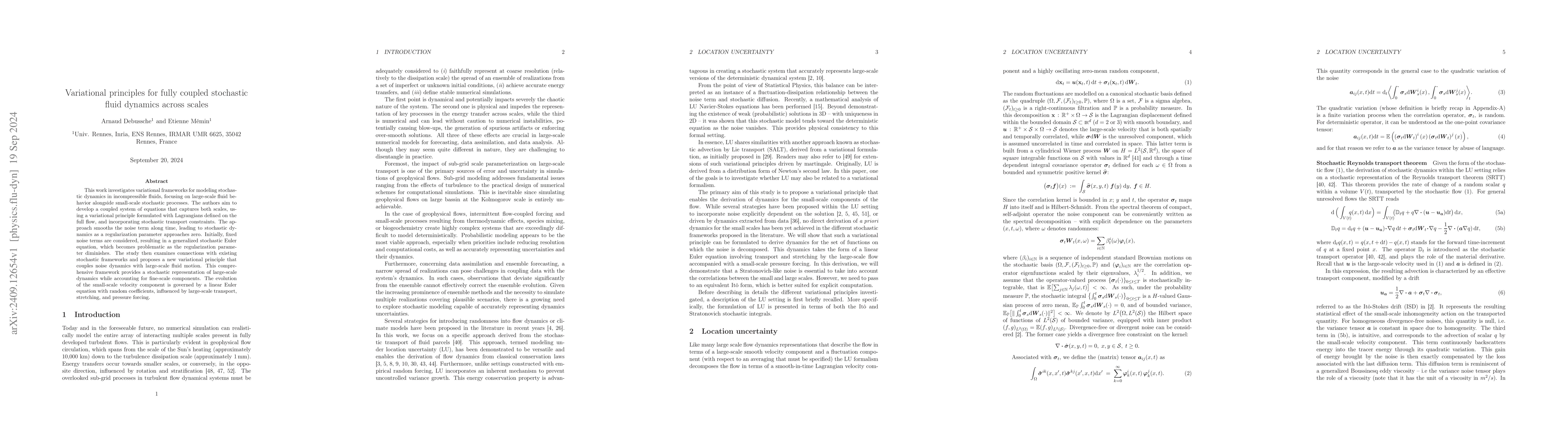 Thumbnail for Variational principles for fully coupled stochastic fluid dynamics
  across scales