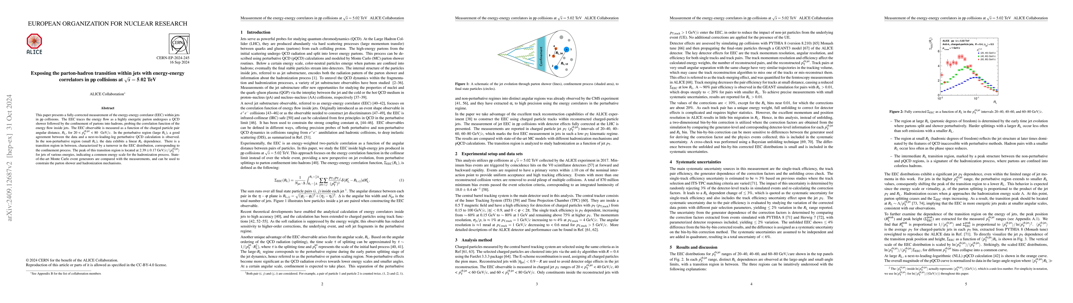Thumbnail for Exposing the parton-hadron transition within jets with energy-energy
  correlators in pp collisions at $\sqrt{\textit s}=5.02$ TeV