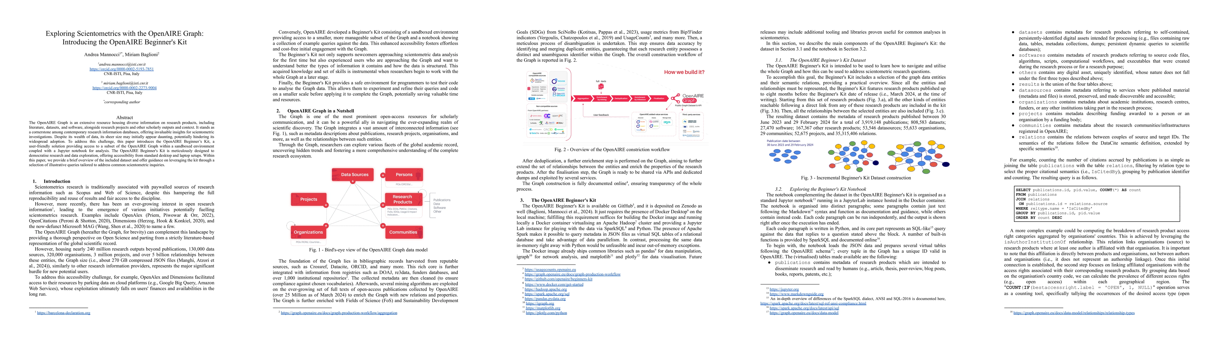 Thumbnail for Exploring Scientometrics with the OpenAIRE Graph: Introducing the
  OpenAIRE Beginner's Kit
