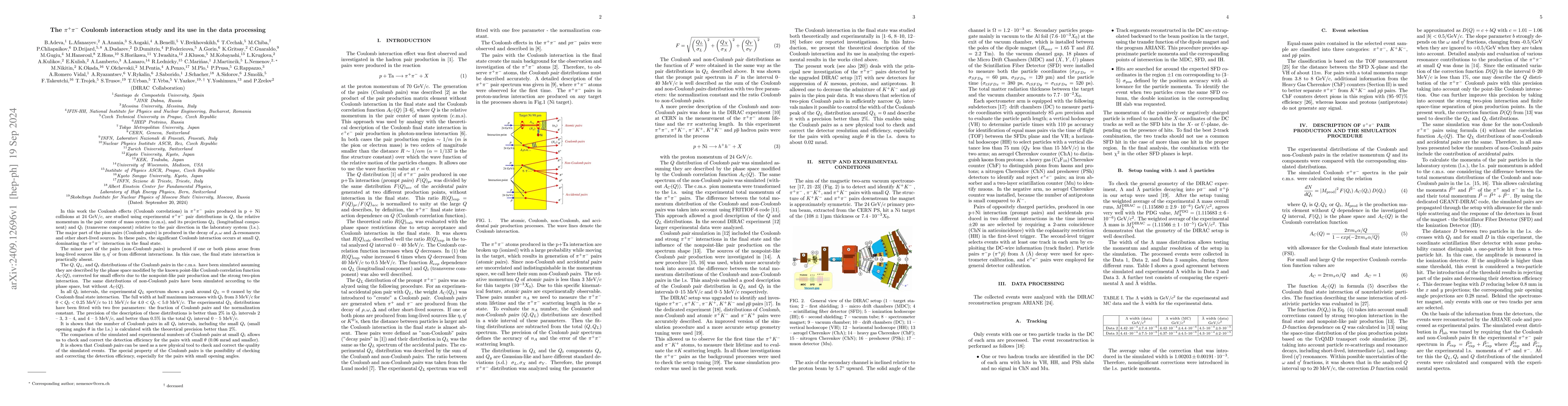 Thumbnail for The π^+π^- Coulomb interaction study and its use in the data
  processing