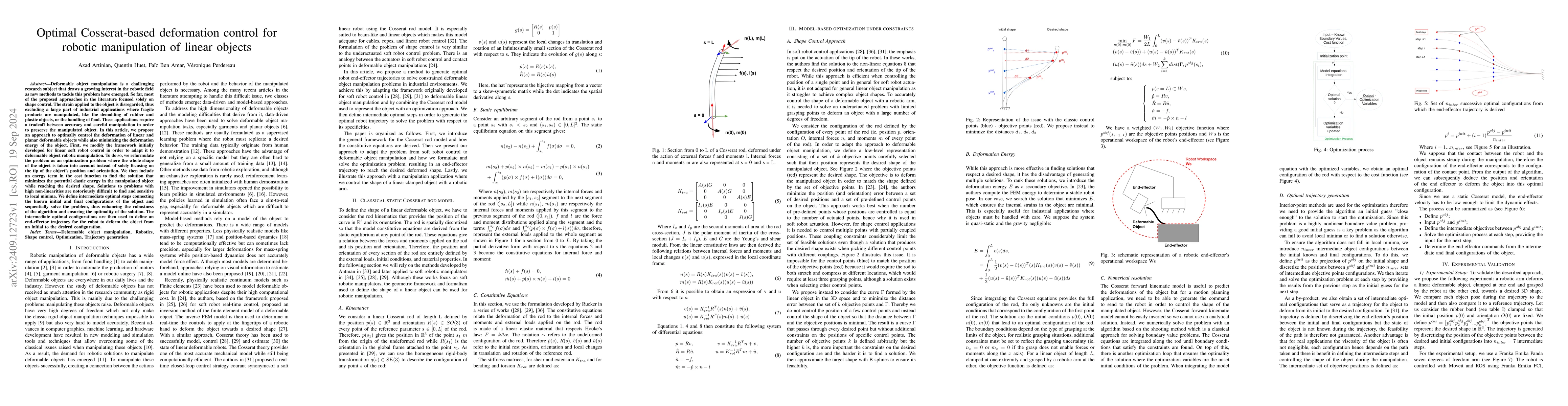 Thumbnail for Optimal Cosserat-based deformation control for robotic manipulation of
  linear objects