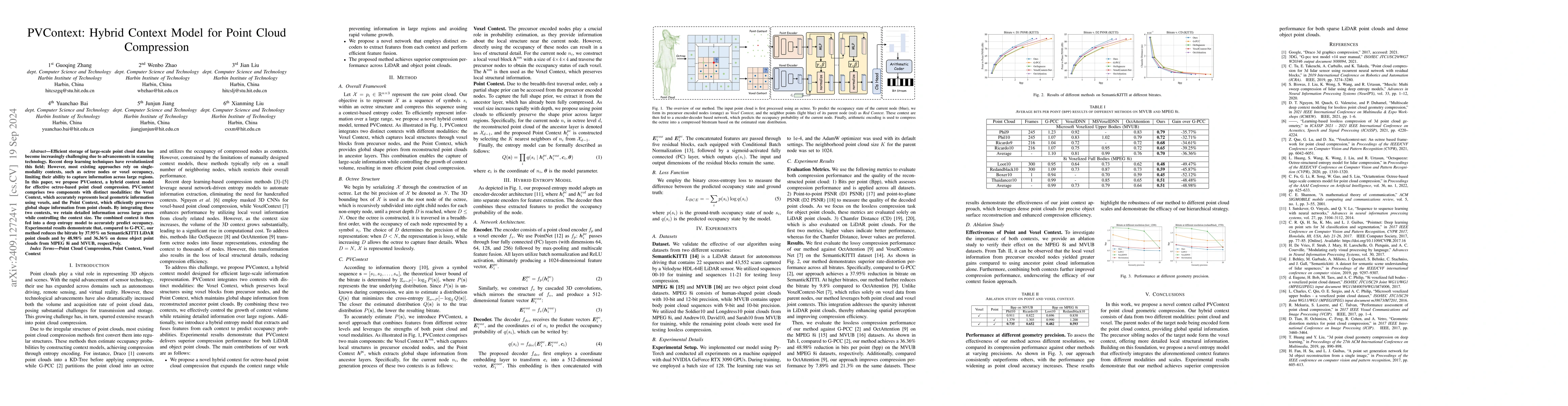 Thumbnail for PVContext: Hybrid Context Model for Point Cloud Compression