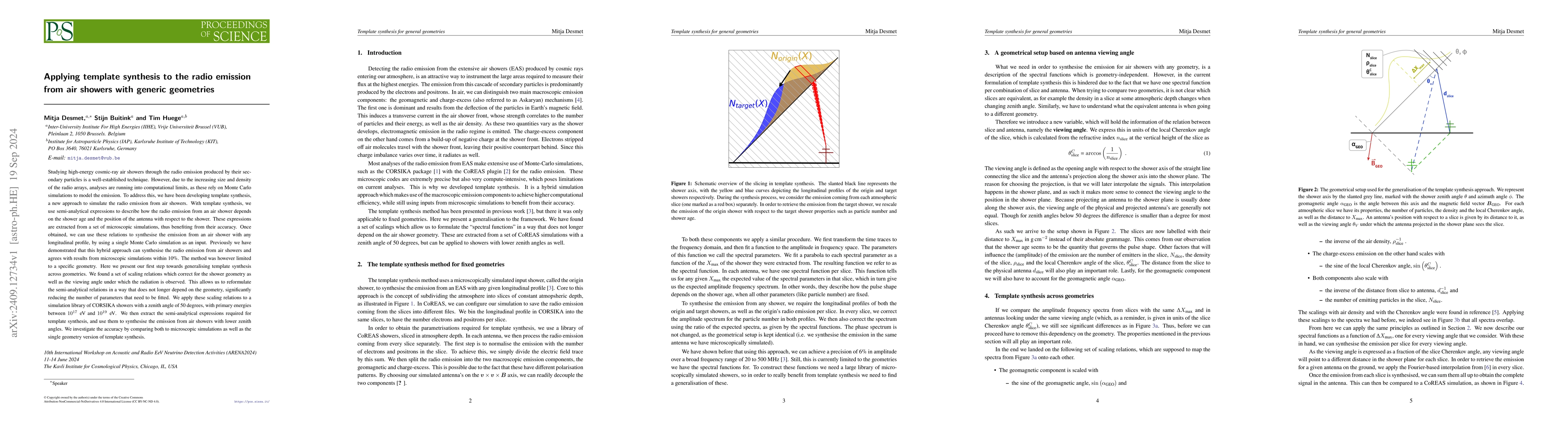 Thumbnail for Applying template synthesis to the radio emission from air showers with
  generic geometries