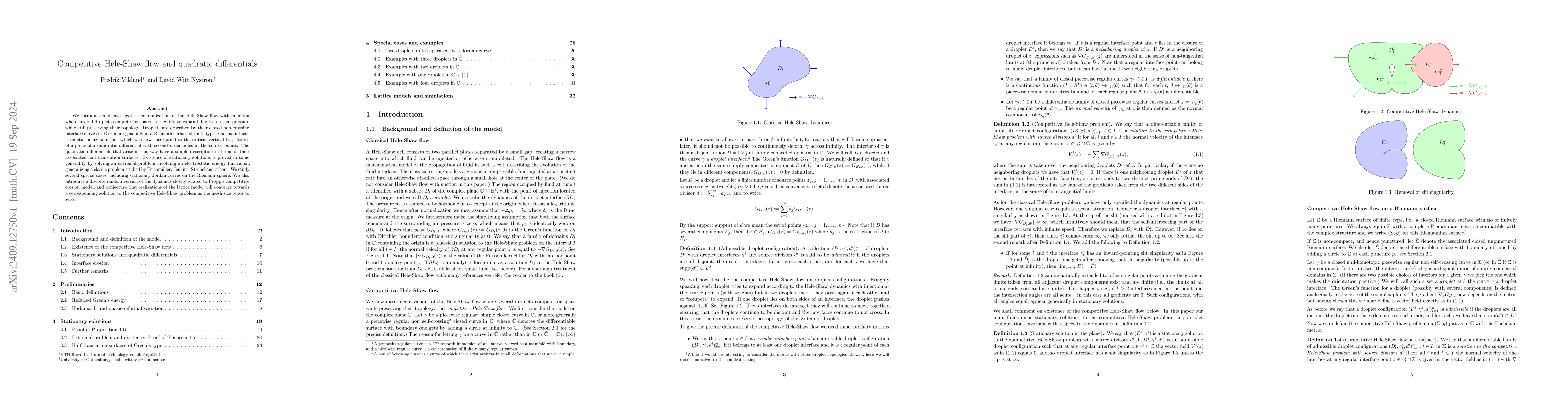 Thumbnail for Competitive Hele-Shaw flow and quadratic differentials