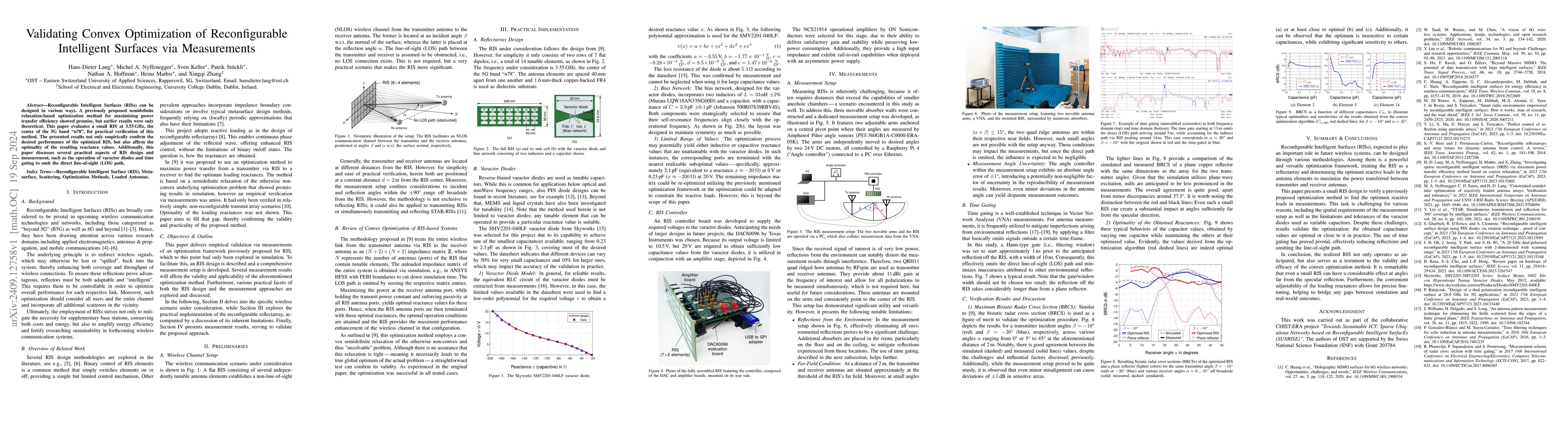 Thumbnail for Validating Convex Optimization of Reconfigurable Intelligent Surfaces
  via Measurements
