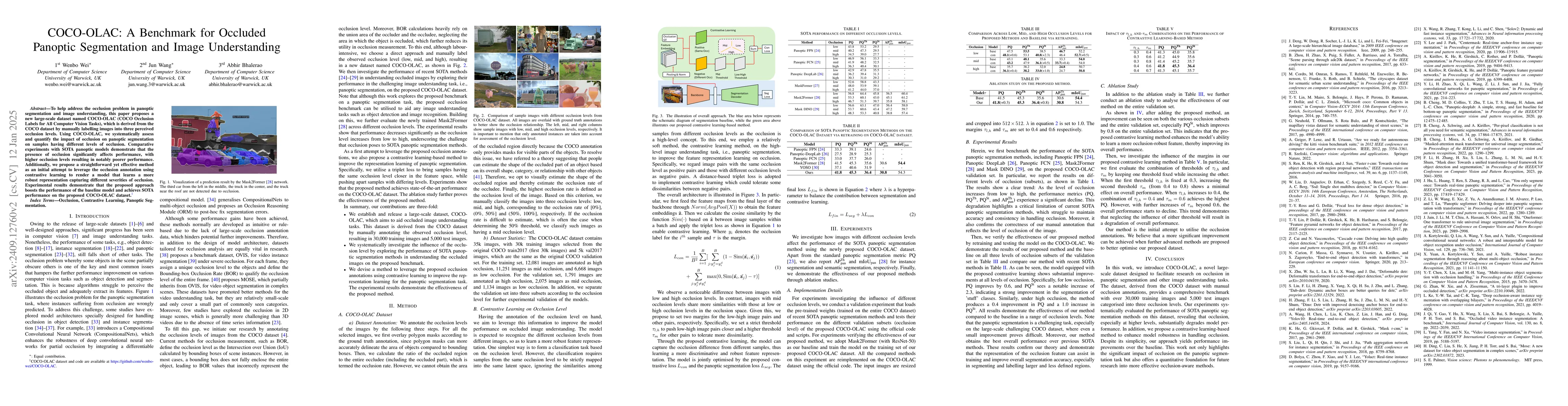 Thumbnail for COCO-Occ: A Benchmark for Occluded Panoptic Segmentation and Image
  Understanding