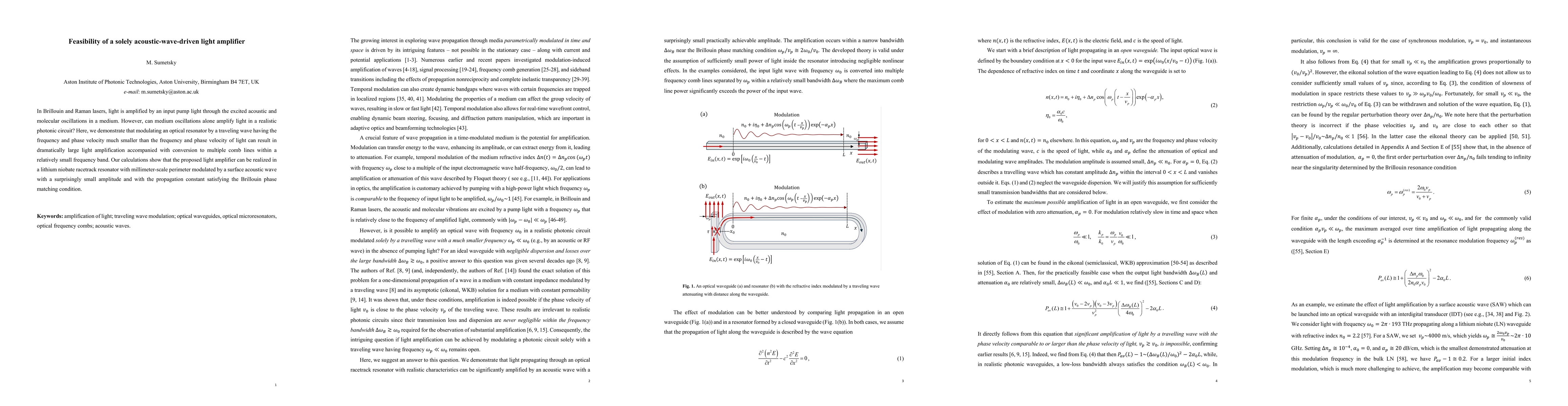 Thumbnail for Feasibility of a solely acoustic-wave-driven light amplifier