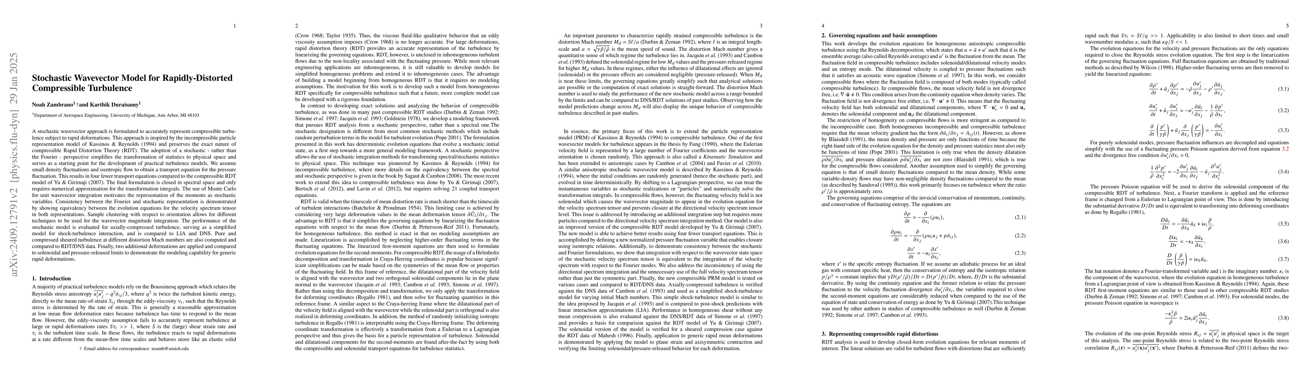 Thumbnail for Stochastic Wavevector Model for Rapidly-Distorted Compressible
  Turbulence