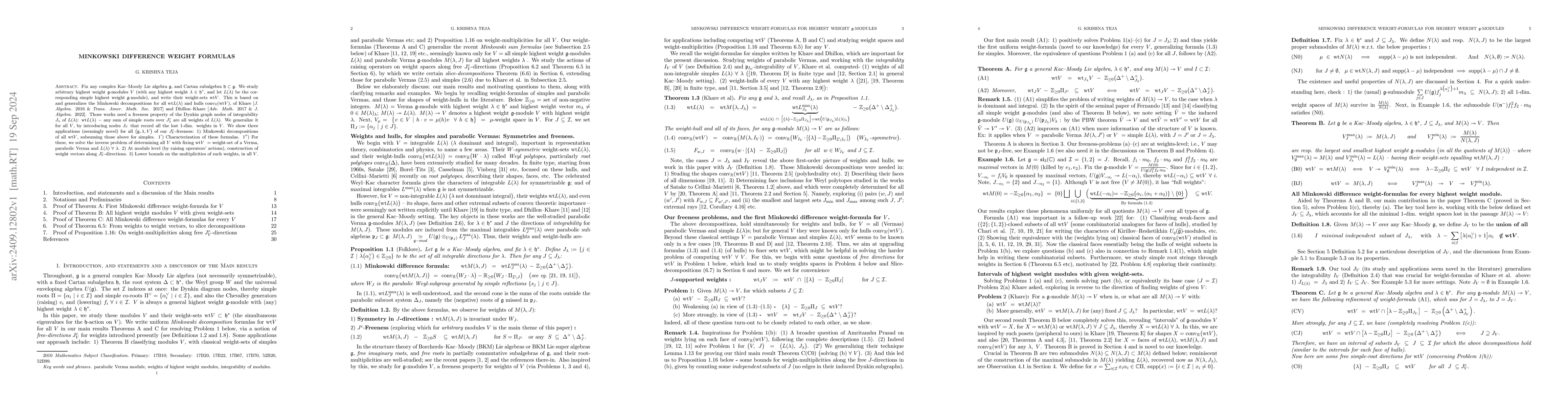 Thumbnail for Minkowski difference weight formulas