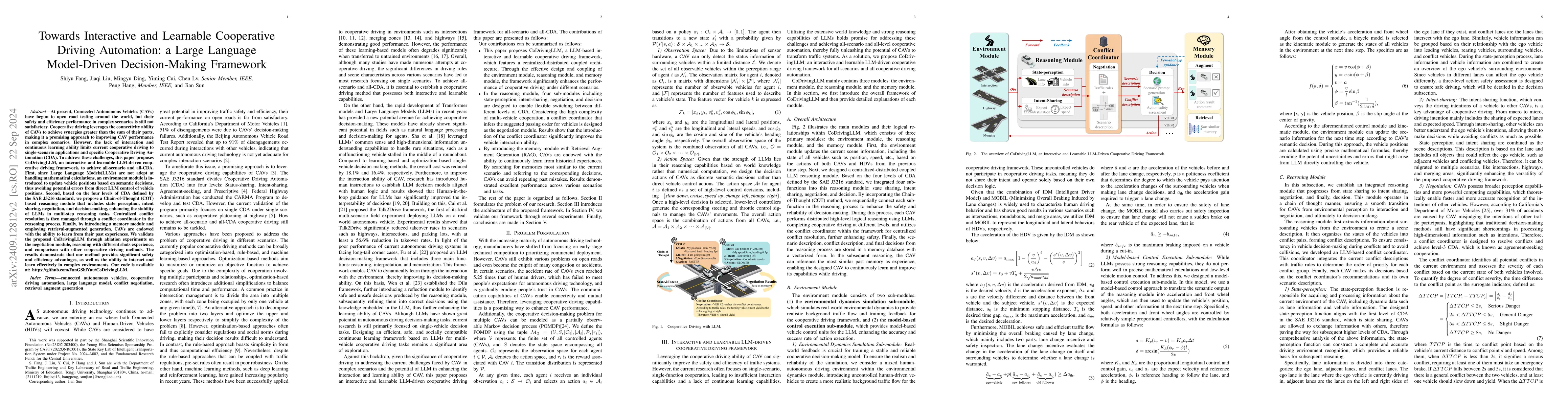 Thumbnail for Towards Interactive and Learnable Cooperative Driving Automation: a
  Large Language Model-Driven Decision-Making Framework