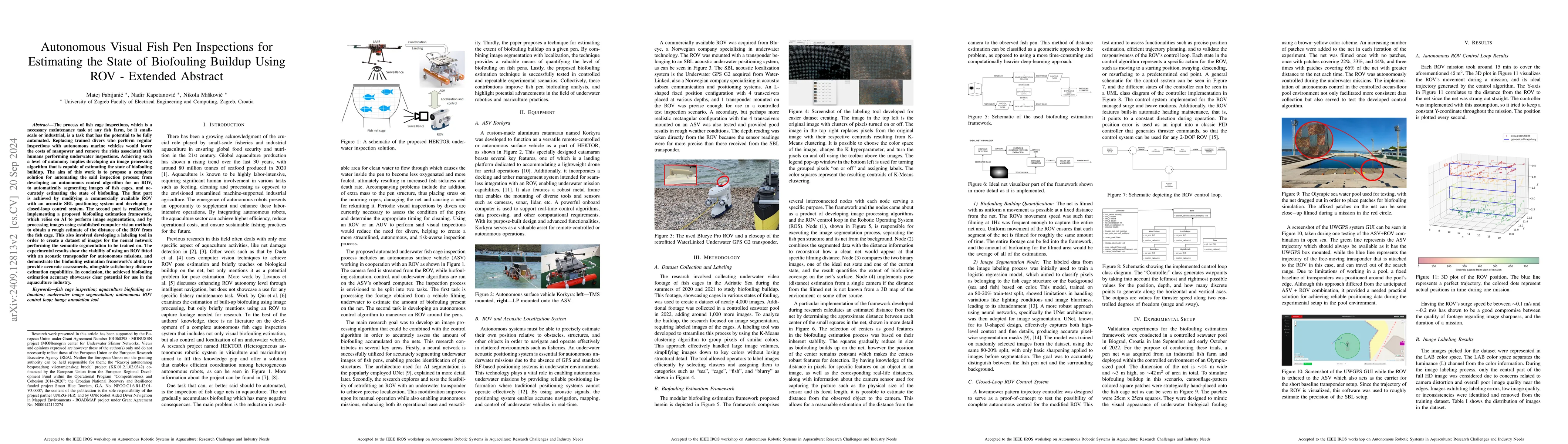 Thumbnail for Autonomous Visual Fish Pen Inspections for Estimating the State of
  Biofouling Buildup Using ROV -- Extended Abstract